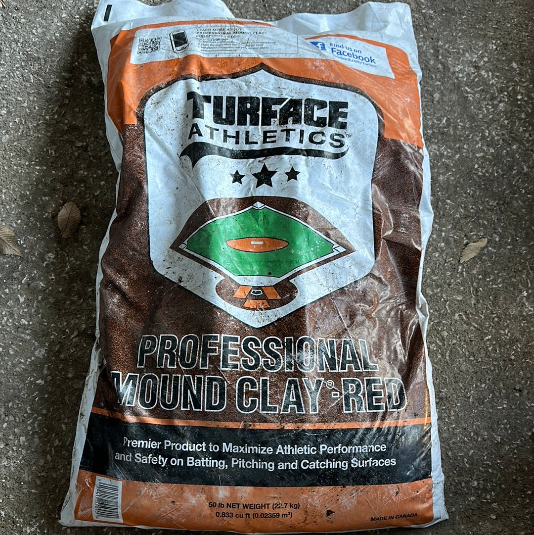 Turf is athletics, professional mound, clay – red