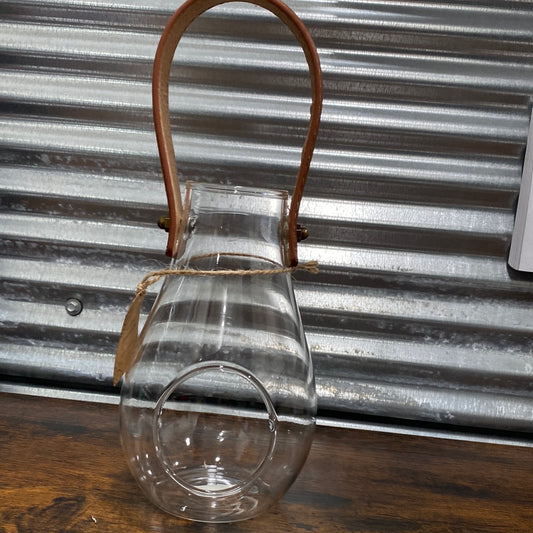 Lantern Terrarium w/ Leather Handle