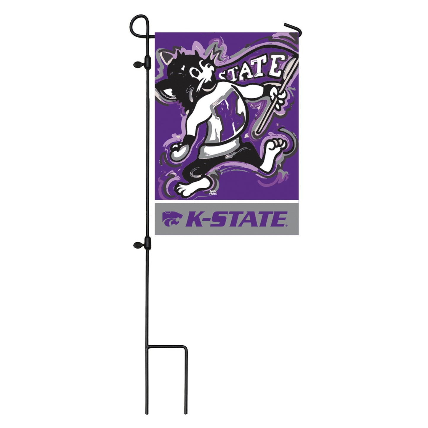 Garden Flag- K-State Justin pattern