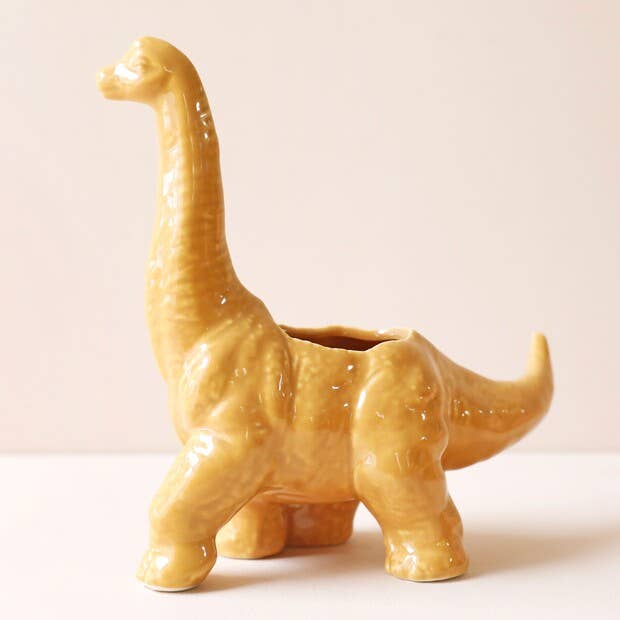 Lisa Angel - Mustard Diplodocus Dinosaur Planter