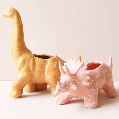 Lisa Angel - Mustard Diplodocus Dinosaur Planter