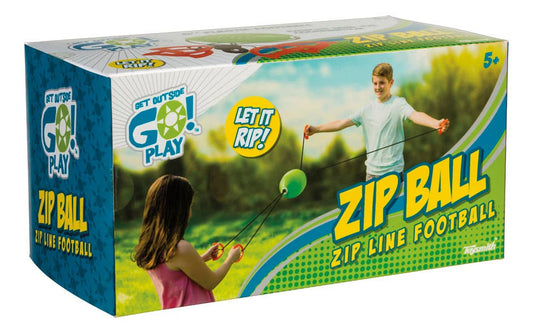 Toysmith - Get Outside GO!™ Play Zip Ball, Multi, 12 Inch