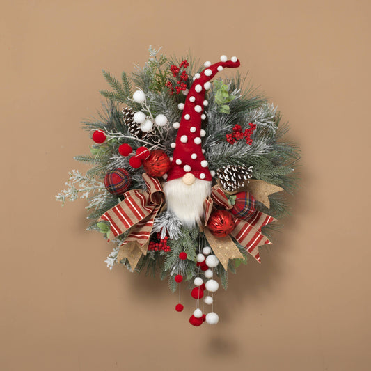 The Gerson Companies - Gerson Company 26"H Holiday Pine & Pinecone Wreath w/ Bow, P