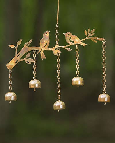 wind chime - Flamed Birds w/Bells Wind Chime