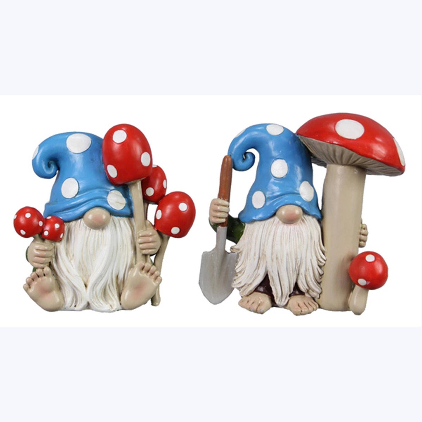 Young's - Resin Gnome with Mushroom Figurine