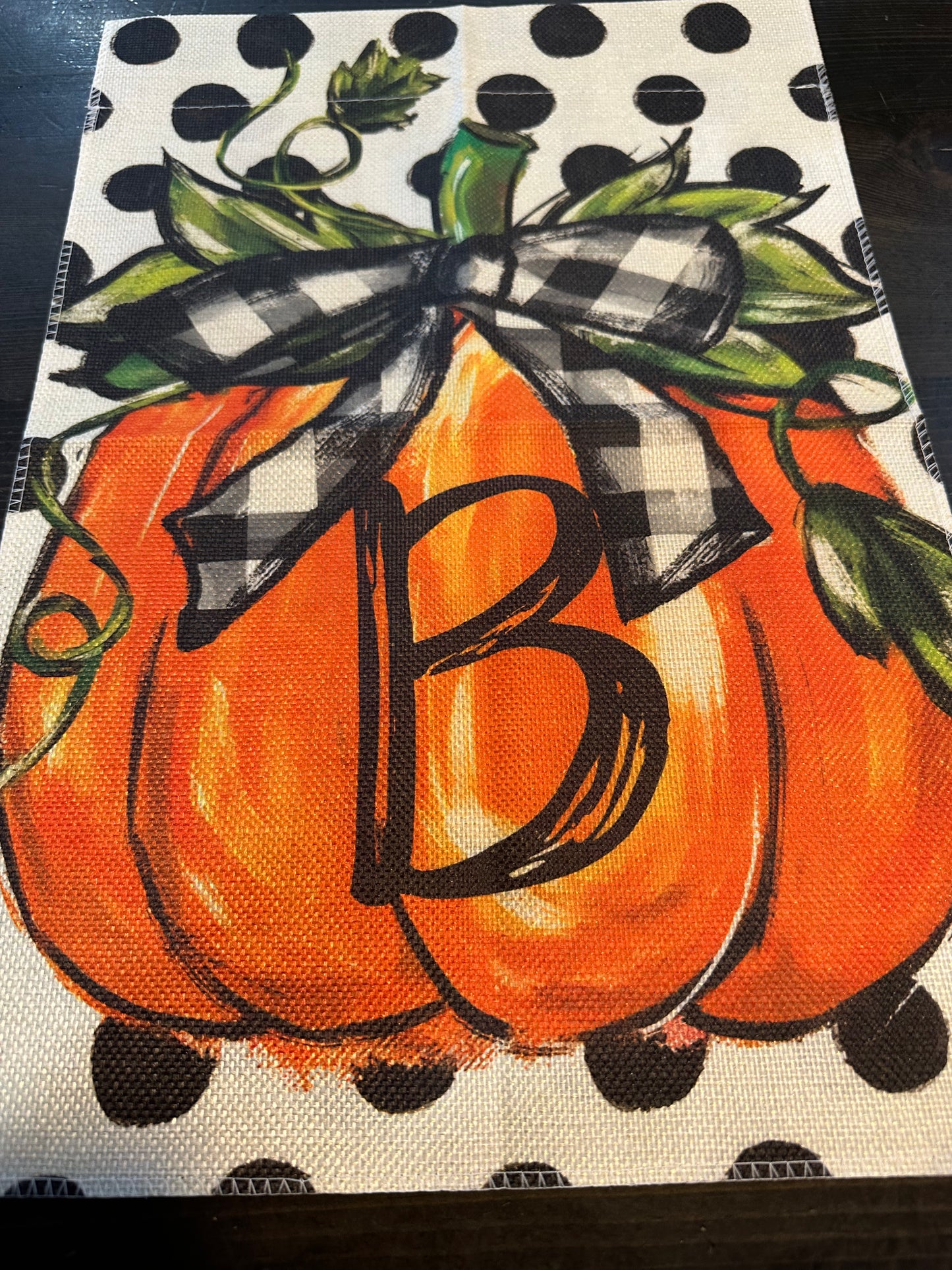 Fall Pumpkin Initial Garden Flag