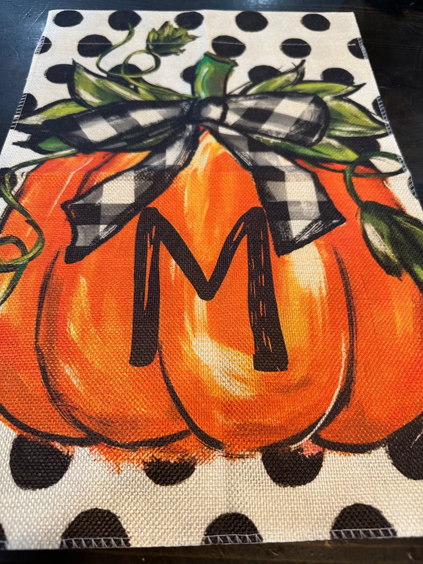 Fall Pumpkin Initial Garden Flag