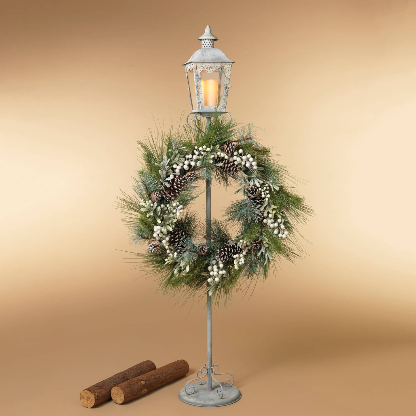 The Gerson Companies - 62"H Metal Antique Lantern Wreath Stand, K/D