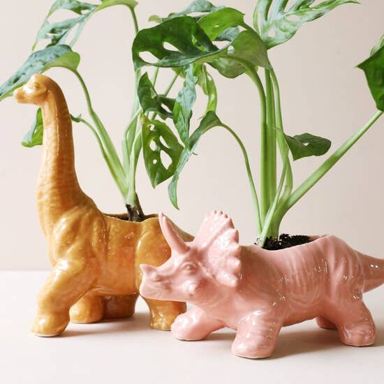 Lisa Angel - Mustard Diplodocus Dinosaur Planter