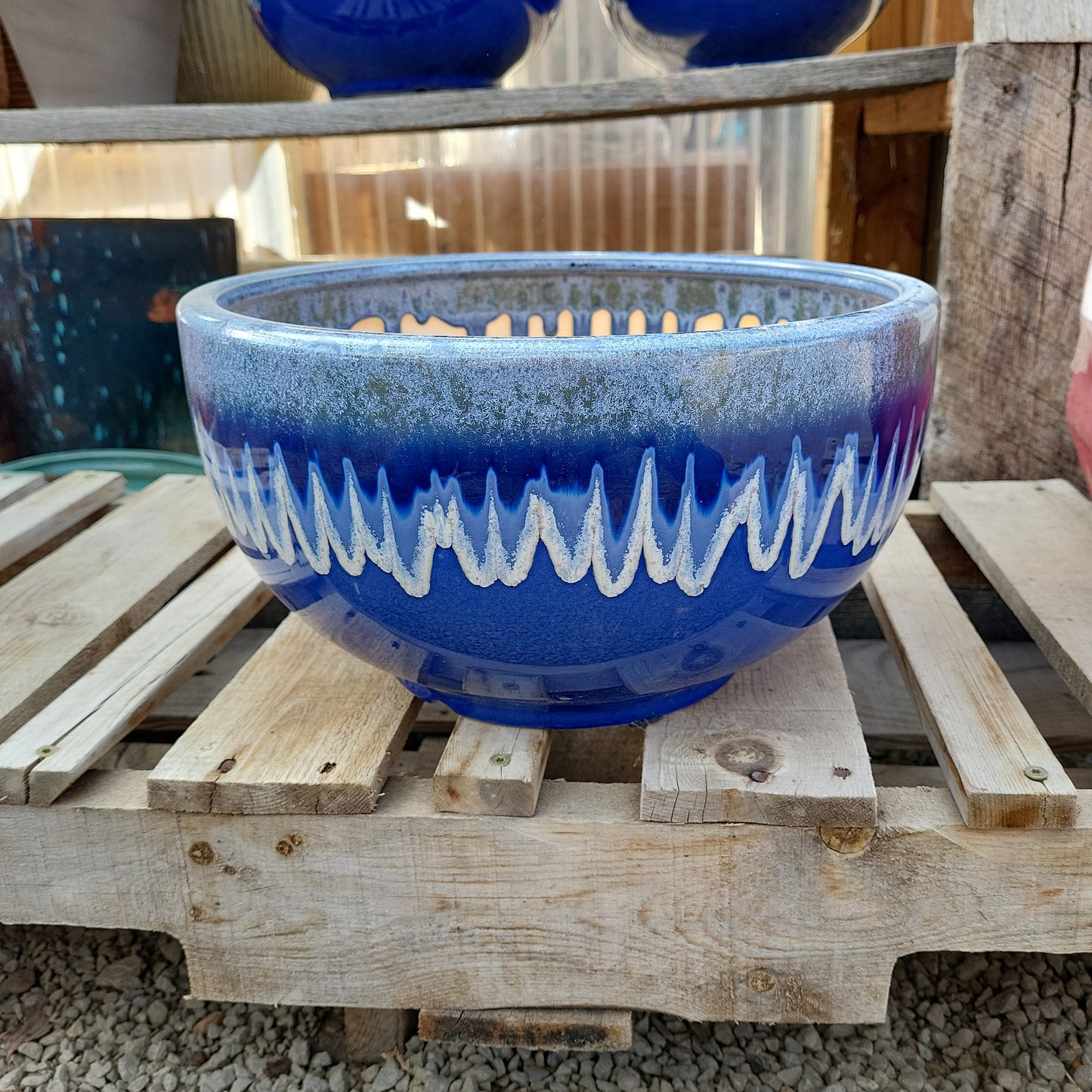 Blue Glaze Bowl 12"