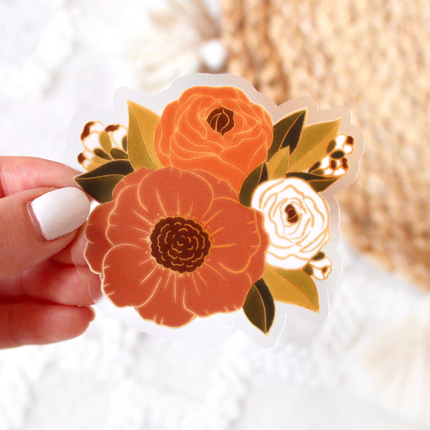 Elyse Breanne Design - Clear Fall Bouquet Sticker, 3x3 in.