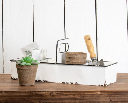 Foreside Home & Garden - Slotted Enamel Tray