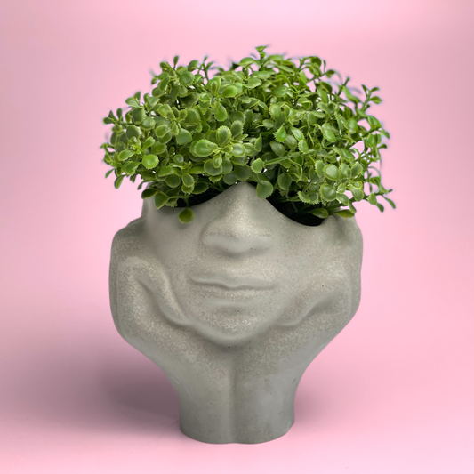 AURA 8 Art Boutique - Face Succulent Planter on Hands, Small Ait Plant Holder Pot