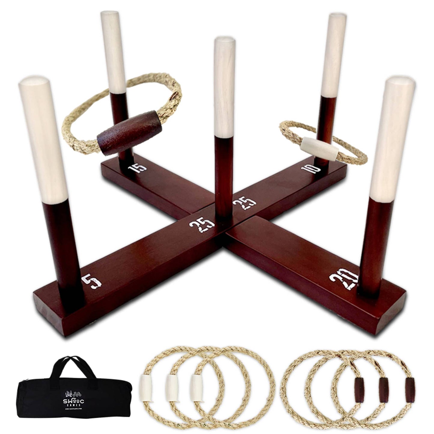 Swooc Games - Rustic Ring Toss Outdoor Game