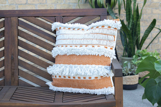 Foreside Home & Garden - 18X18 Hand Woven Liza Pillow Rust