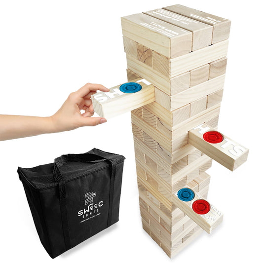 Swooc Games - Giant Tower Party Game with Hidden Shots