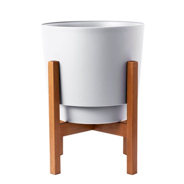 Bloem® Hopson Planter with Wood Stand - Casper White - 10in