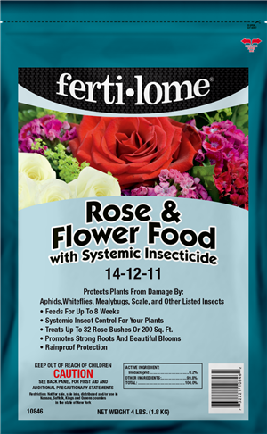 Ferti-lome Rose & Flower Food with Systemic Insecticide 14-12-11 4lb Bag