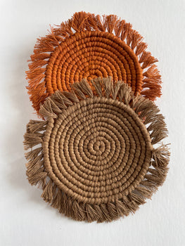 The Handcrafted Hedgehog - Large Circular Macrame Coasters | Plant Rugs