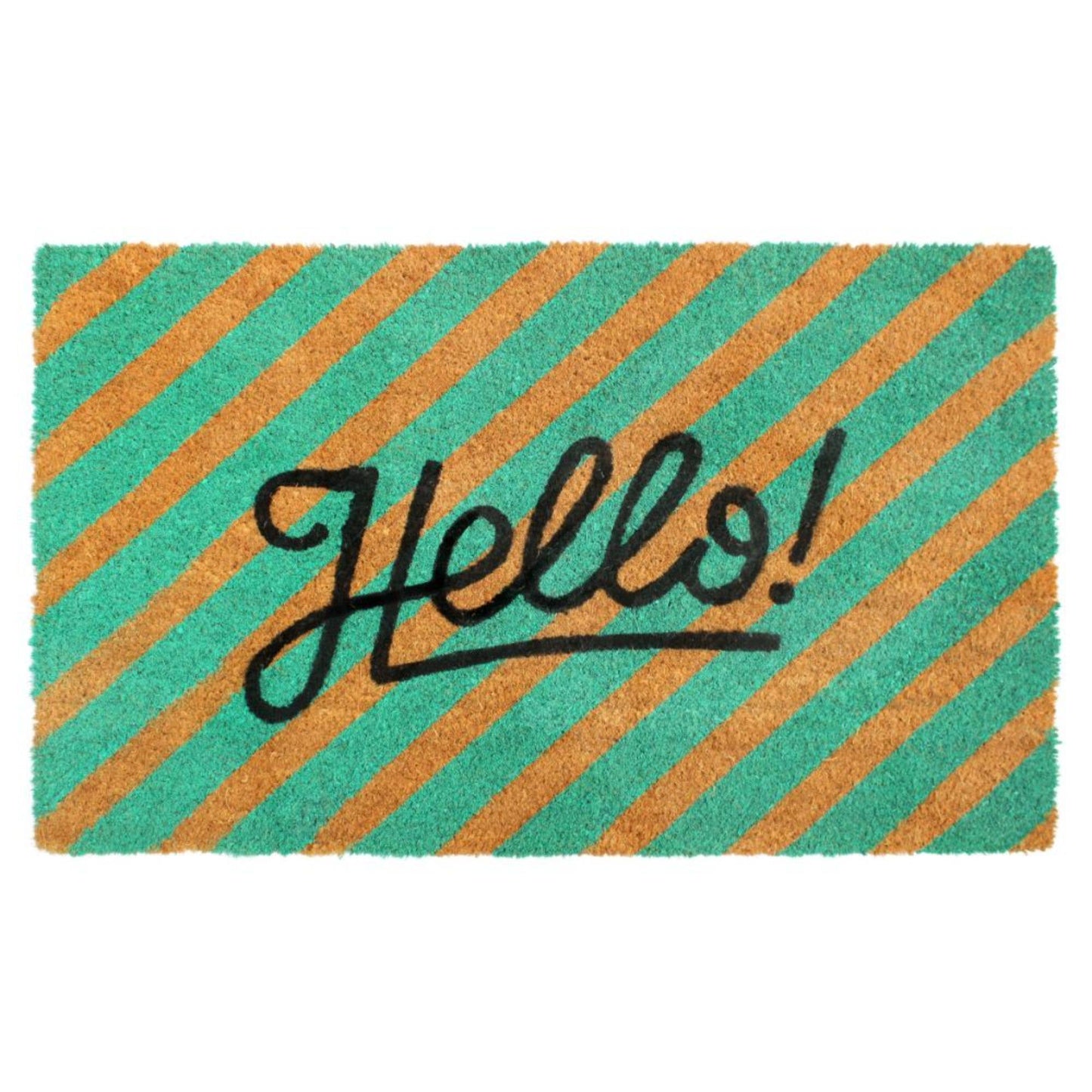 RugSmith - RugSmith Green Ello Striped Coir Doormat, 18" x 30"