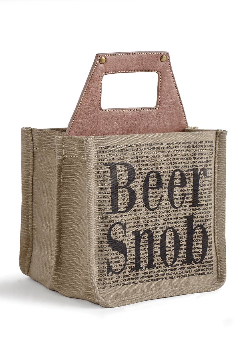 Mona B. - Beer Snob Up-Cycled Canvas Beer Caddy, M-4119