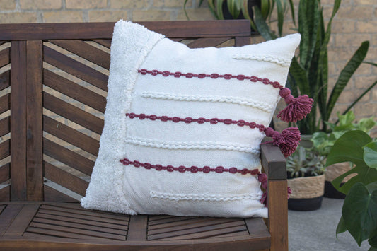 Foreside Home & Garden - SALE - 20X20 Hand Woven Fallon Pillow Mauve