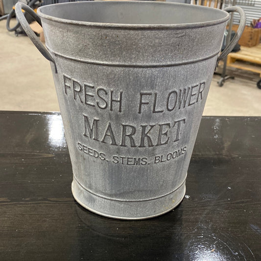 Metal Fresh Flower Market Pot 8”