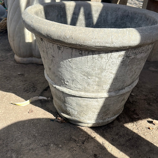 Round barrel cement plant pot