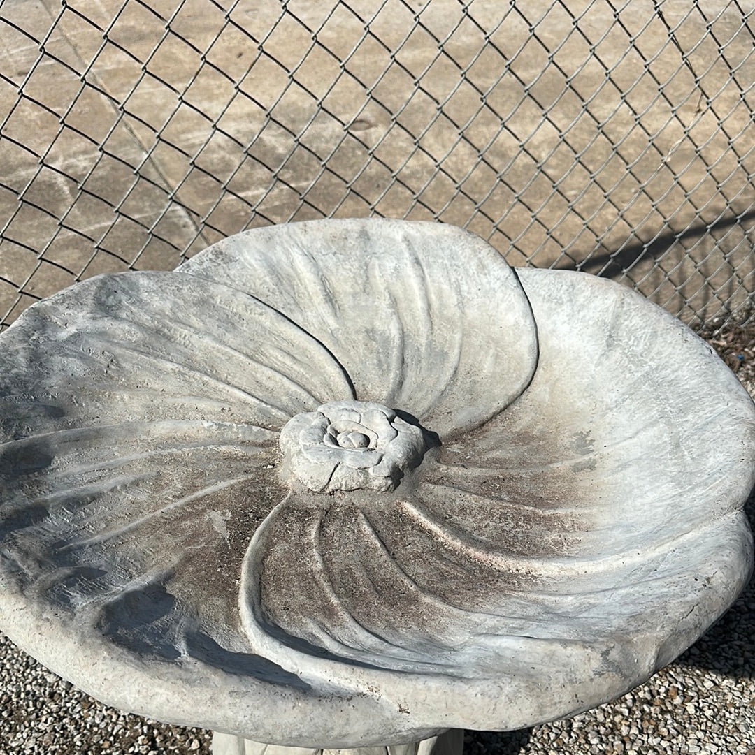 Flower top birdbath