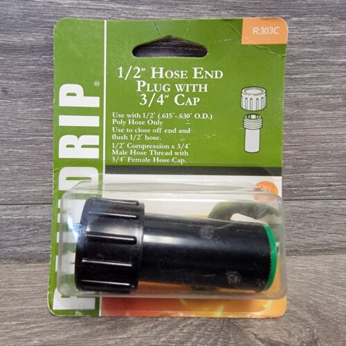 Raindrip 1/2" Hose End Plug with 3/4" Cap